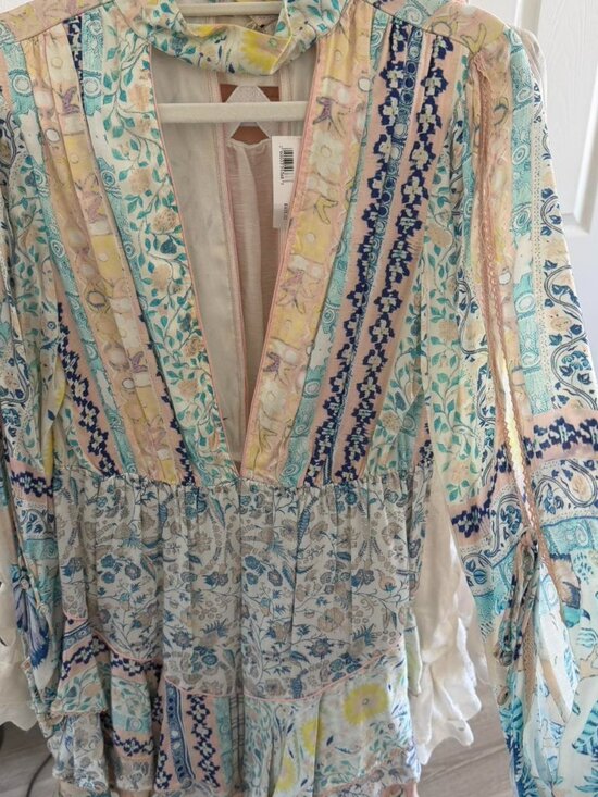 HEMANT & NANDITA Dresses & Skirts - Hemant & Nandita Milly Sakura LS Deep Mini Dress – NWT – Size Medium